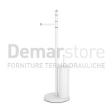 Piantana Colonna Porta Scopino Bianco/Cromo METAFORM | Mod. WINDOR