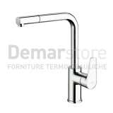 Miscelatore FEV | Serie Line | Lavello Cucina Pull Out con Doccia Estraibile | Cromo | LN0660/1CR